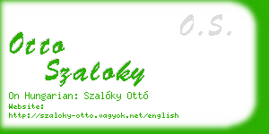 otto szaloky business card